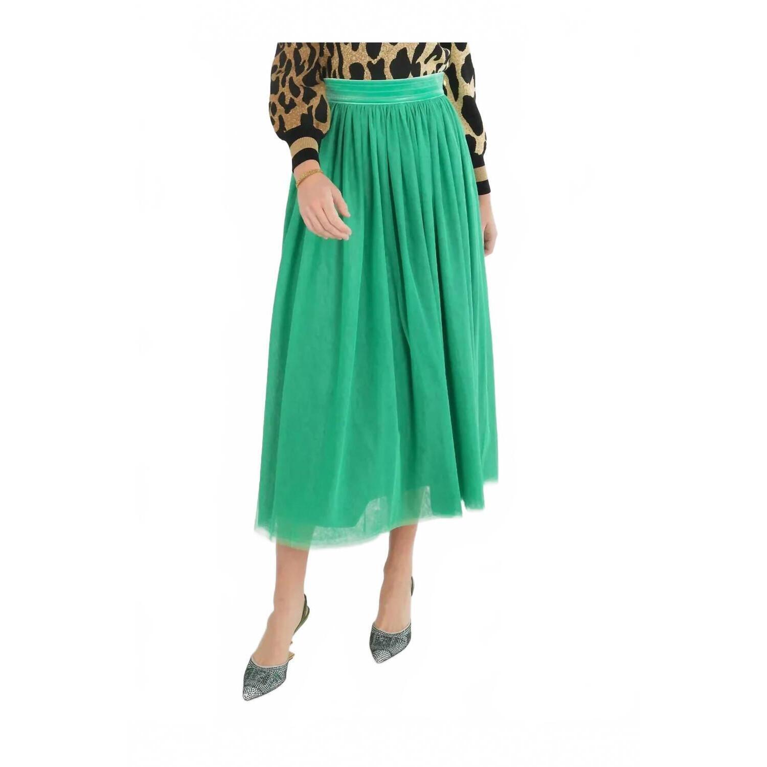 New Emily Mccarthy Jolly Misty Maxi Skirt In Green